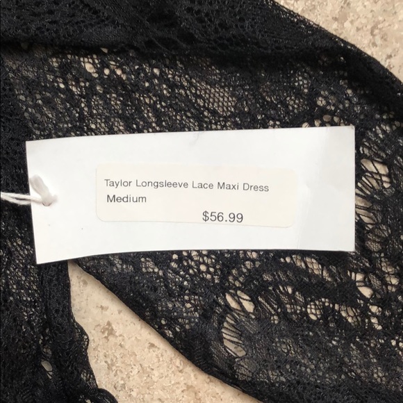 NWT Black Lace Sheer Maxi Dress - Picture 7 of 8